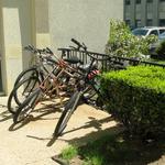 One of two bike racks available